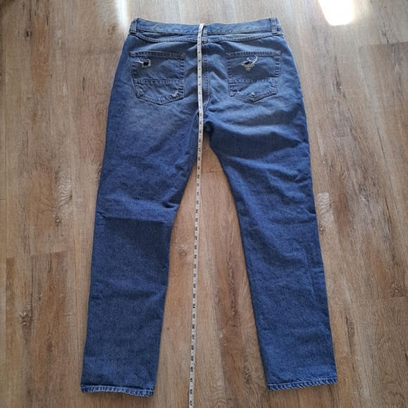 American Rag CIE Blue Denim Jeans Distressed Men's Size 36W 32L 100% Cotton - Picture 6 of 12